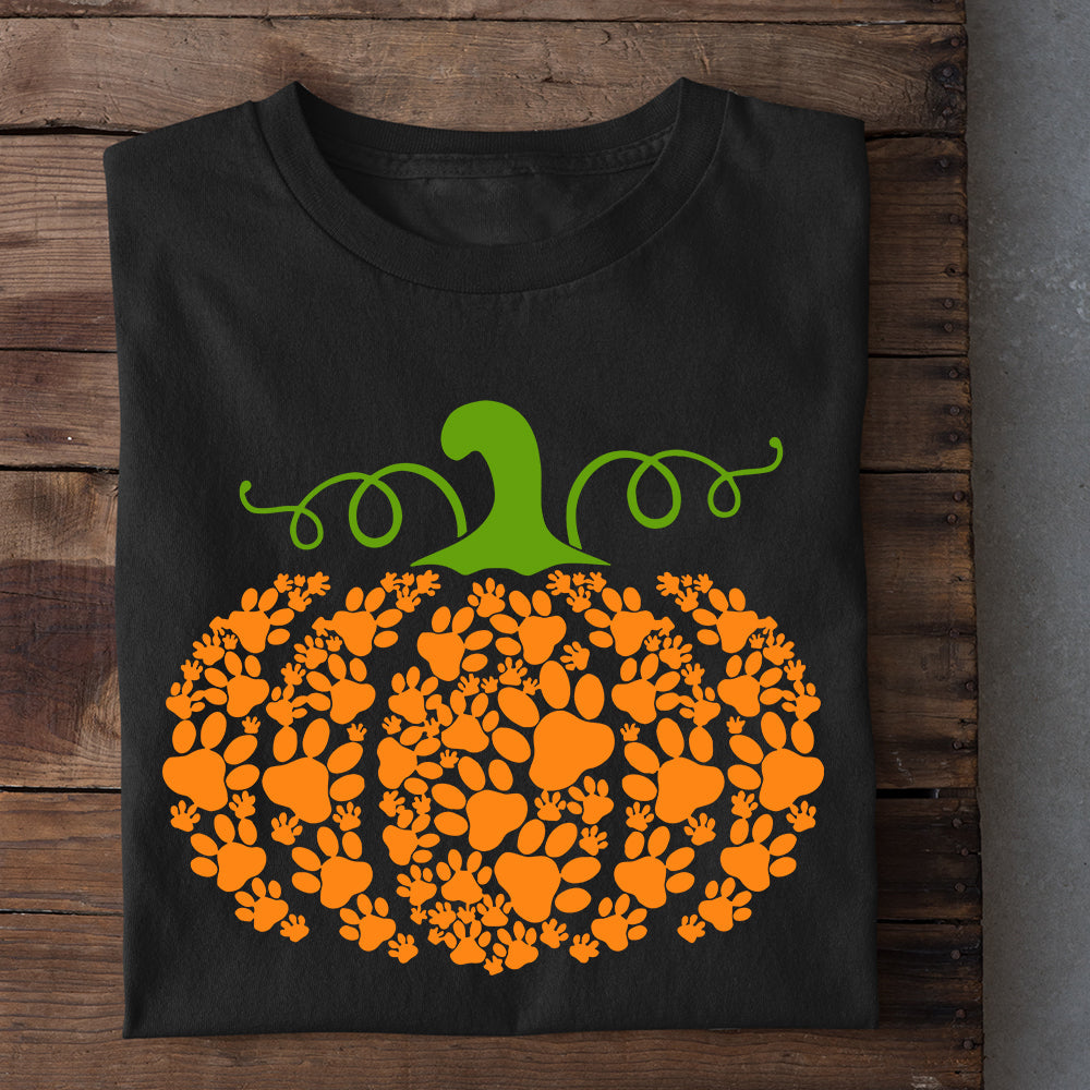 Halloween Dog T-shirt, Dogshoes Arrange Pumpkin, Gift For Dog Lovers, Dog Owners, Dog Tees