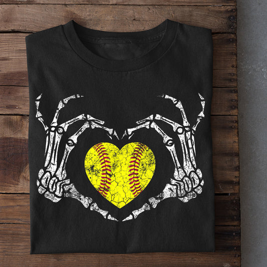 Funny Halloween Softball T-shirt, My Heart Inside, Gift For Softball Lovers, Softball Tees