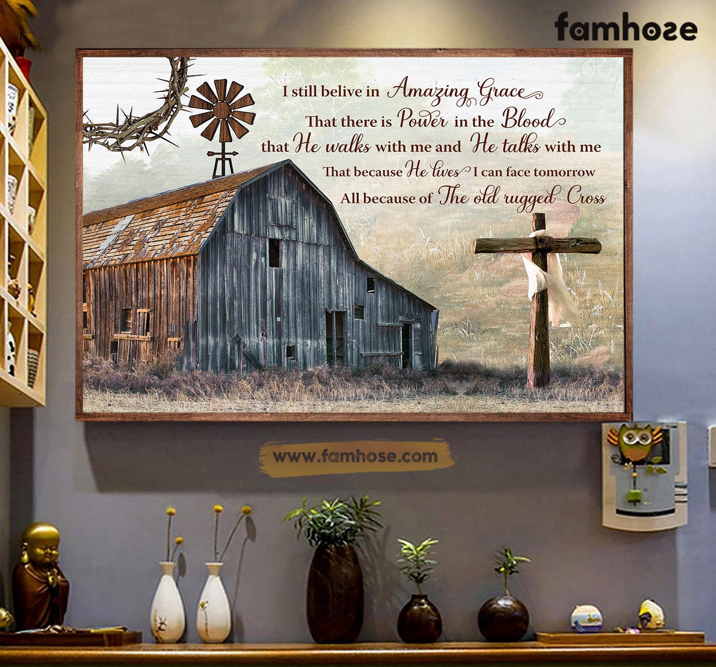 Farm Poster/Canvas, I Still Believe In Amaging Grace He Walks With Me Talks With Me, Farmer Canvas Wall Art, Poster Gift For Farm Lovers