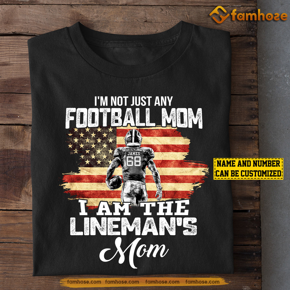 Personalized Football Mom Son T-shirt, I Am The Lineman's Mom Sport Tee Mother's Day Gift For Mom From Football Boy