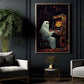 Vintage Ghost Playing Video Game Canvas Art Print - Dark Surreal Gothic Boo Ghost Halloween Wall Decor