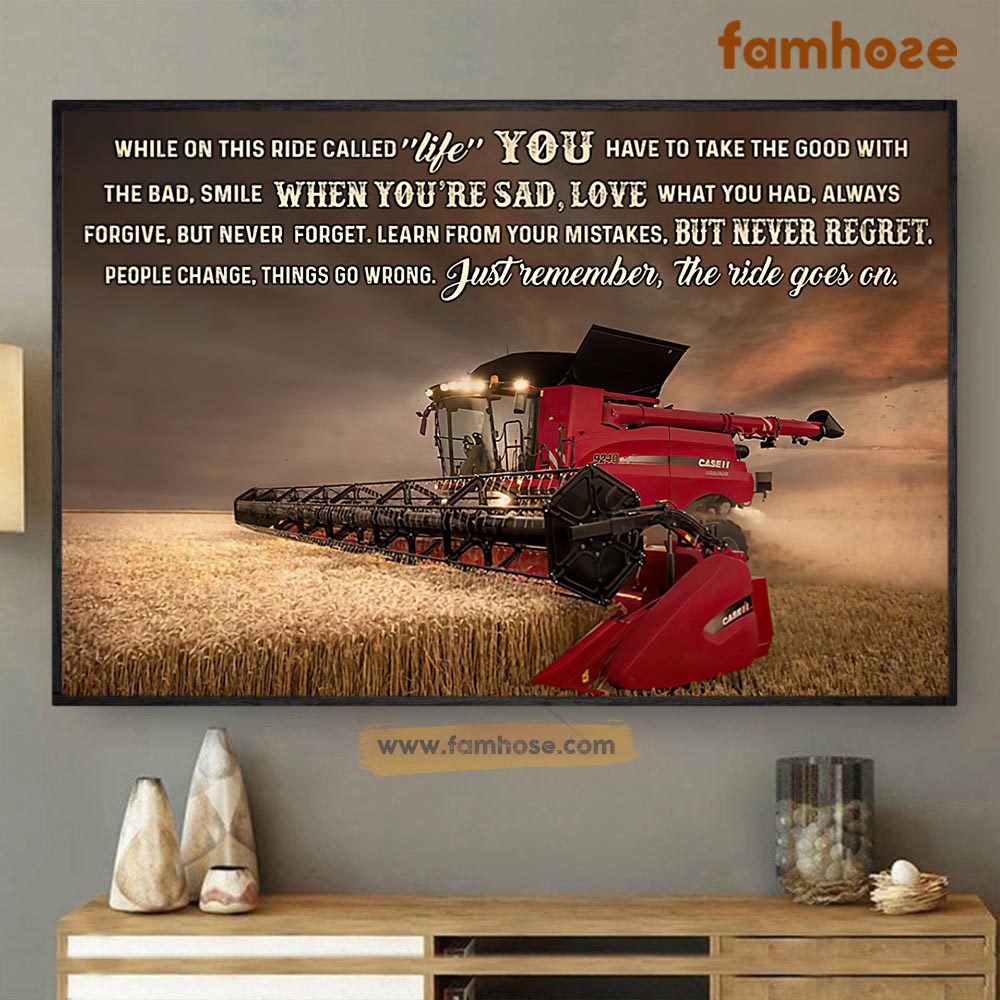 Farm Poster & Canvas, Take The Good With The Bad Smile When You're Sad, Farmer Canvas Wall Art, Poster Gift For Farm Lovers