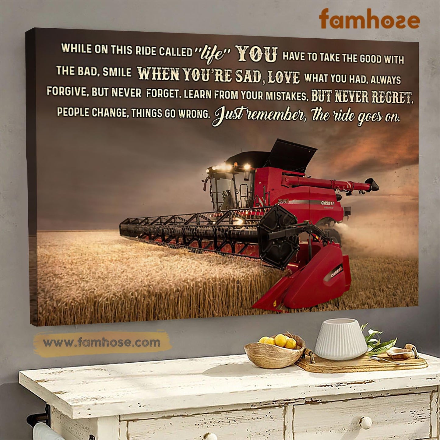 Farm Poster & Canvas, Take The Good With The Bad Smile When You're Sad, Farmer Canvas Wall Art, Poster Gift For Farm Lovers