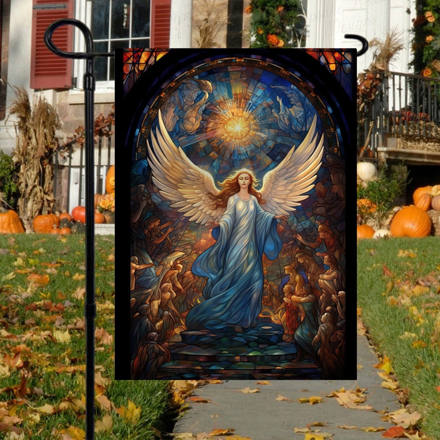 Guardian Angel In Celestial Glory, Christmas Garden Flag - House Flag, Flag Gift For Angel Lovers