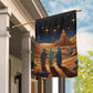 Starry Night Journey The Three Wise Men's Quest, Christmas Garden Flag - House Flag, Nativity Religious Christians Flag Gift