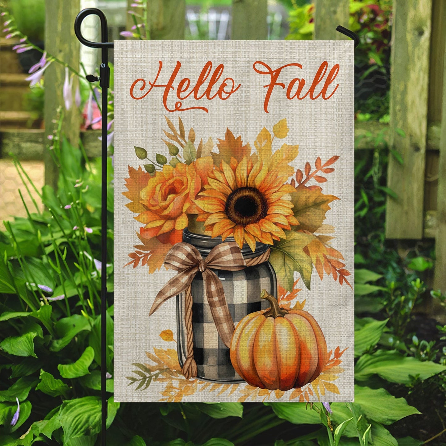 Autumn Embrace Sunflowers and Pumpkins Flag, Hello Fall, Garden Flag - House Flag Decor, Thanksgiving Flag Gift