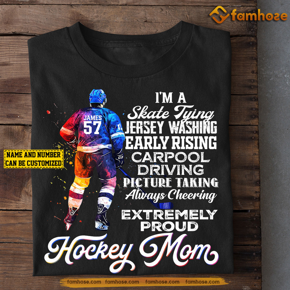 Personalized Hockey Mom Son T-shirt, I'm A Hockey Mom Tee Mother's Day Gift For Mom From Hockey Boy