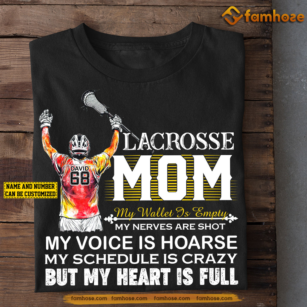 Personalized Lacrosse Mom Son T-shirt, Lacrosse Mom Sport Tee Mother's Day Gift For Mom From Lacrosse Boy