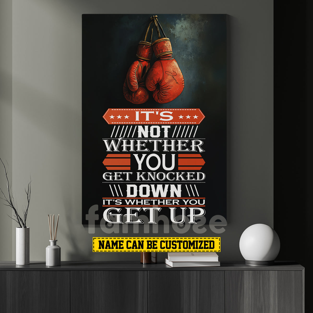 Main Not Boxing Personalized Boxing Canvas Painting, It's Not Whether You Get Knocked ...