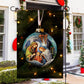 Holy Family Christmas Nativity Scene On A Festive, Christmas Garden Flag - House Flag, Nativity Religious Winter Jesus Christians Flag Gift