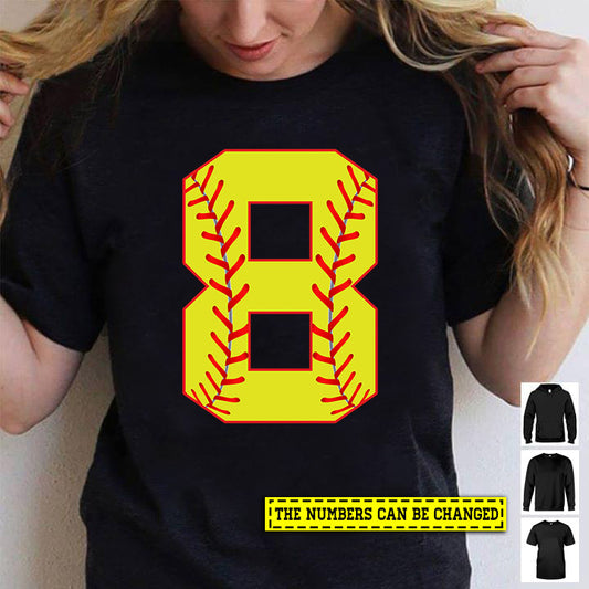 Personalized Softball T-shirt, Number Softball, Gift For Softball Lovers, Softball Tees, Softball Girls
