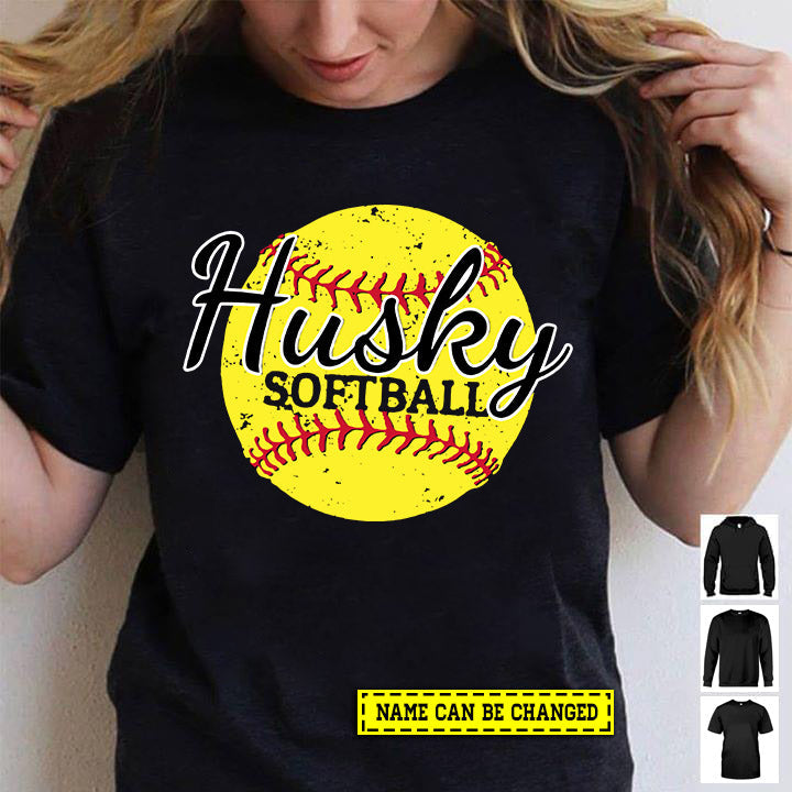 Personalized Softball T-shirt, Husky, Gift For Softball Lovers, Softball Tees, Softball Girls