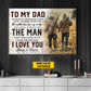 Personalized Hunting Dad Son Canvas Painting, To My Dad I Love You Inspirational Quotes Wall Art Decor, Poster Gift For Hunting Lovers