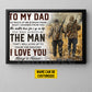 Personalized Hunting Dad Son Canvas Painting, To My Dad I Love You Inspirational Quotes Wall Art Decor, Poster Gift For Hunting Lovers