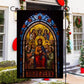 Holy Family Christ And Apostles A Stained Glass Winter, Christmas Garden Flag - House Flag, Nativity Religious Winter Christians Flag Gift