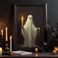 Ghost Hold A Candle In A Dark Room Halloween Canvas Painting, Wall Art Decor - Dark Ghost Halloween Poster Gift