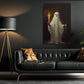 Ghost Hold A Candle In A Dark Room Halloween Canvas Painting, Wall Art Decor - Dark Ghost Halloween Poster Gift