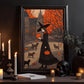 The Witch Twilight Full Moon Painting Art Print - Dark Surreal Witch Halloween Poster Art Framed Gift