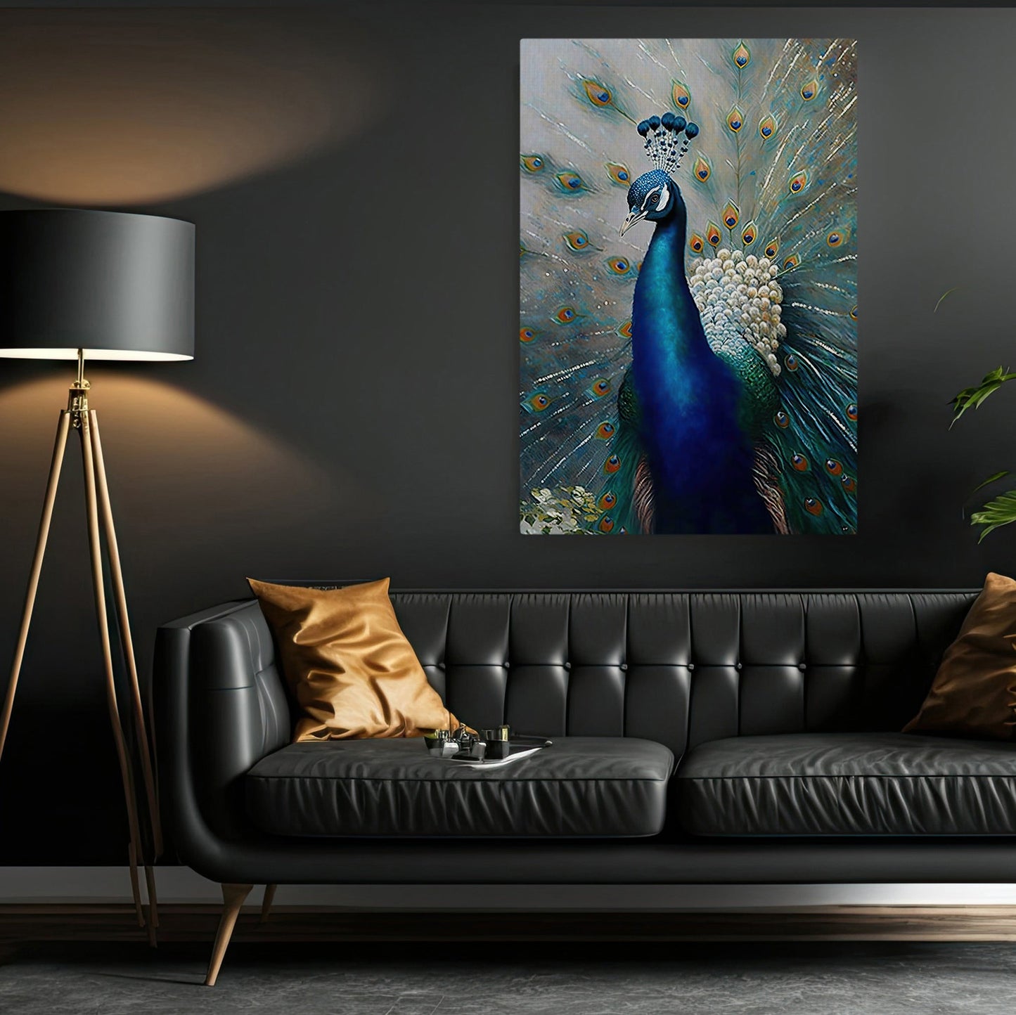 Majestic Captivating Peacock, Modern Canvas Painting, Wall Art Decor - Poster Gift For Peacock Lovers