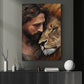 The Jesus And Lion Portrait, Jesus Canvas Painting, Christians Wall Art Decor, Religious Poster Gift