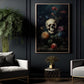 The Skull Hiding Flowers, Gothic Canvas Painting, Wall Art Decor - Vintage Skull Poster Gift