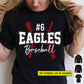 Personalized Baseball T-shirt, Eagles, Gift For Baseball Lovers, Baseball Tees