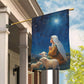 Starry Night Of Devotion Mary's Prayerful Moment, Christmas Garden Flag - House Flag, Nativity Religious Winter Christians Flag Gift