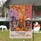Funny Dachshund Dog Garden & House Flag, Happy HalloThanksMas Wiener Yard Flag, 3 Seasons In 1 Flag Gift For Dog Lover