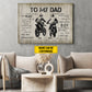 Motivational Personalized Motocross Dad Son Canvas Painting, To My Dad I Know It's Not Easy Wall Art Decor, Poster Father's Day Gift For Motocross Lovers