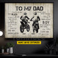 Motivational Personalized Motocross Dad Son Canvas Painting, To My Dad I Know It's Not Easy Wall Art Decor, Poster Father's Day Gift For Motocross Lovers