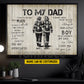 Motivational Personalized Firefighter Dad Son Canvas Painting, To My Dad I Know It's Not Easy Wall Art Decor, Poster Father's Day Gift For Fireman, Firefighter Lovers