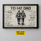 Motivational Personalized Firefighter Dad Son Canvas Painting, To My Dad I Know It's Not Easy Wall Art Decor, Poster Father's Day Gift For Fireman, Firefighter Lovers