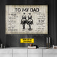 Personalized Cowboy Dad Son Canvas Painting, To My Dad I Know It's Not Easy Wall Art Decor, Poster Father's Day Gift For Cowboy Lovers