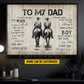 Personalized Cowboy Dad Son Canvas Painting, To My Dad I Know It's Not Easy Wall Art Decor, Poster Father's Day Gift For Cowboy Lovers