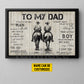 Personalized Cowboy Dad Son Canvas Painting, To My Dad I Know It's Not Easy Wall Art Decor, Poster Father's Day Gift For Cowboy Lovers