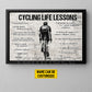 Vintage Personalized Cycling Canvas Painting, Cycling Life Lessons Cool Quotes Wall Art Decor, Poster Gift For Cycling Lovers