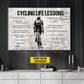 Vintage Personalized Cycling Canvas Painting, Cycling Life Lessons Cool Quotes Wall Art Decor, Poster Gift For Cycling Lovers