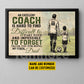 Motivational Personalized Soccer Dad Son Canvas Painting, An Excellent Coach Is Hard To Find Wall Art Decor, Poster Father's Day Gift For Soccer Lovers