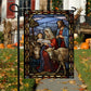 The Holy Family's Tender Moment, Christmas Garden Flag - House Flag, Nativity Religious Winter Jesus Christians Flag Gift