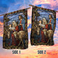 The Holy Family's Tender Moment, Christmas Garden Flag - House Flag, Nativity Religious Winter Jesus Christians Flag Gift