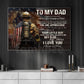 Firefighter Canvas Painting, To My Dad I Know It's Not Easy Wall Art Decor, Poster Father's Day Gift For Fireman, Firefighter Lovers