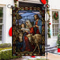 The Holy Family's Tender Moment, Christmas Garden Flag - House Flag, Nativity Religious Winter Jesus Christians Flag Gift