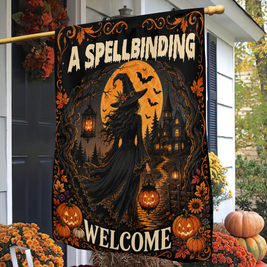 Halloween Witch Garden & House Flag, A Spellbinding Welcome Yard Flag, Spooky Season Gift For Witch Lover