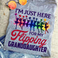 Cheerleading T-shirt, I'm Just Here For My Flipping Granddaughter Tee Gift For Cheerleader, Cheerleading Lovers