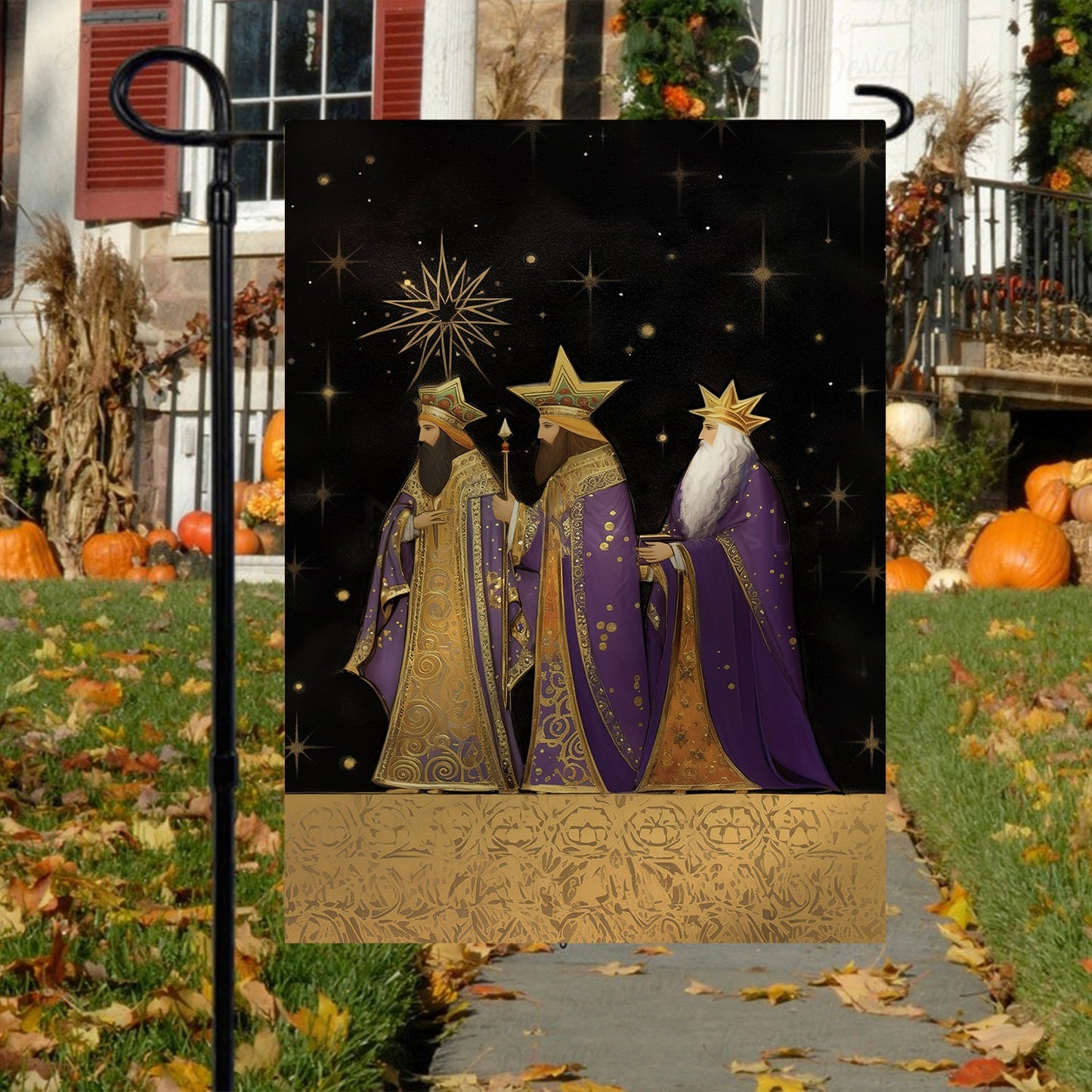 The Majestic Journey Of he Three Wise Men, Christmas Garden Flag - House Flag, Nativity Religious Winter Christians Flag Gift