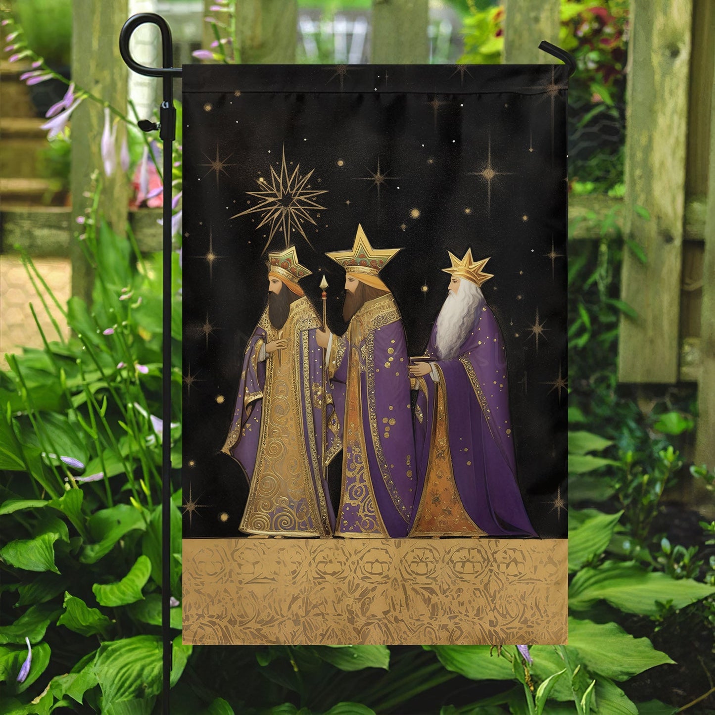 The Majestic Journey Of he Three Wise Men, Christmas Garden Flag - House Flag, Nativity Religious Winter Christians Flag Gift