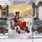 A Loyal Dog Drive The Red Tractor, Christmas Garden Flag - House Flag, Christmas Flag Gift For Dog Lovers, Dog Flag