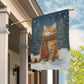 Cute Cat Wearing Scarf Alone Between The Forest Winter, Christmas Garden Flag - House Flag, Christmas Flag Gift For Cat Lovers, Cat Flag