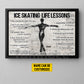 Motivational Personalized Ice Skating Boy Canvas Painting, Ice Skating Life Lessons Wall Art Decor, Poster Gift For Ice Skating Lovers