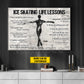 Motivational Personalized Ice Skating Boy Canvas Painting, Ice Skating Life Lessons Wall Art Decor, Poster Gift For Ice Skating Lovers
